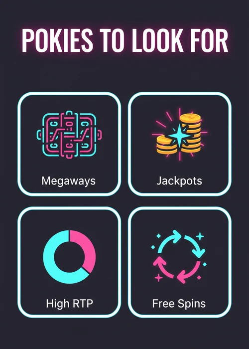 Pokies to look for at the best online casino — Megaways, jackpots, high RTP and free spins.
